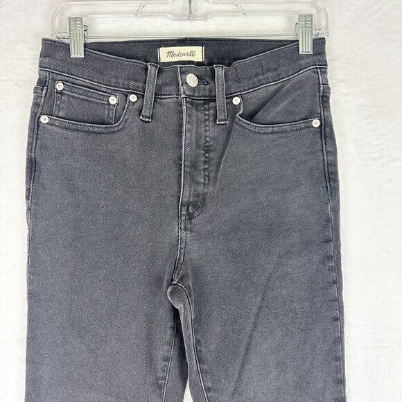 Madewell Cali Demi Boot Jeans Size 27 Black Non Distressed Stretch Cropped - Picture 3 of 6